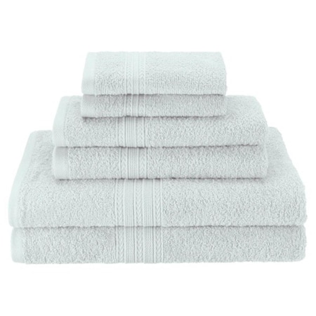 Superior Eco-Friendly 100 Percent Ringspun Cotton Towel Set - Aqua Marine, 6 Pieces EF-6 PC SET AM